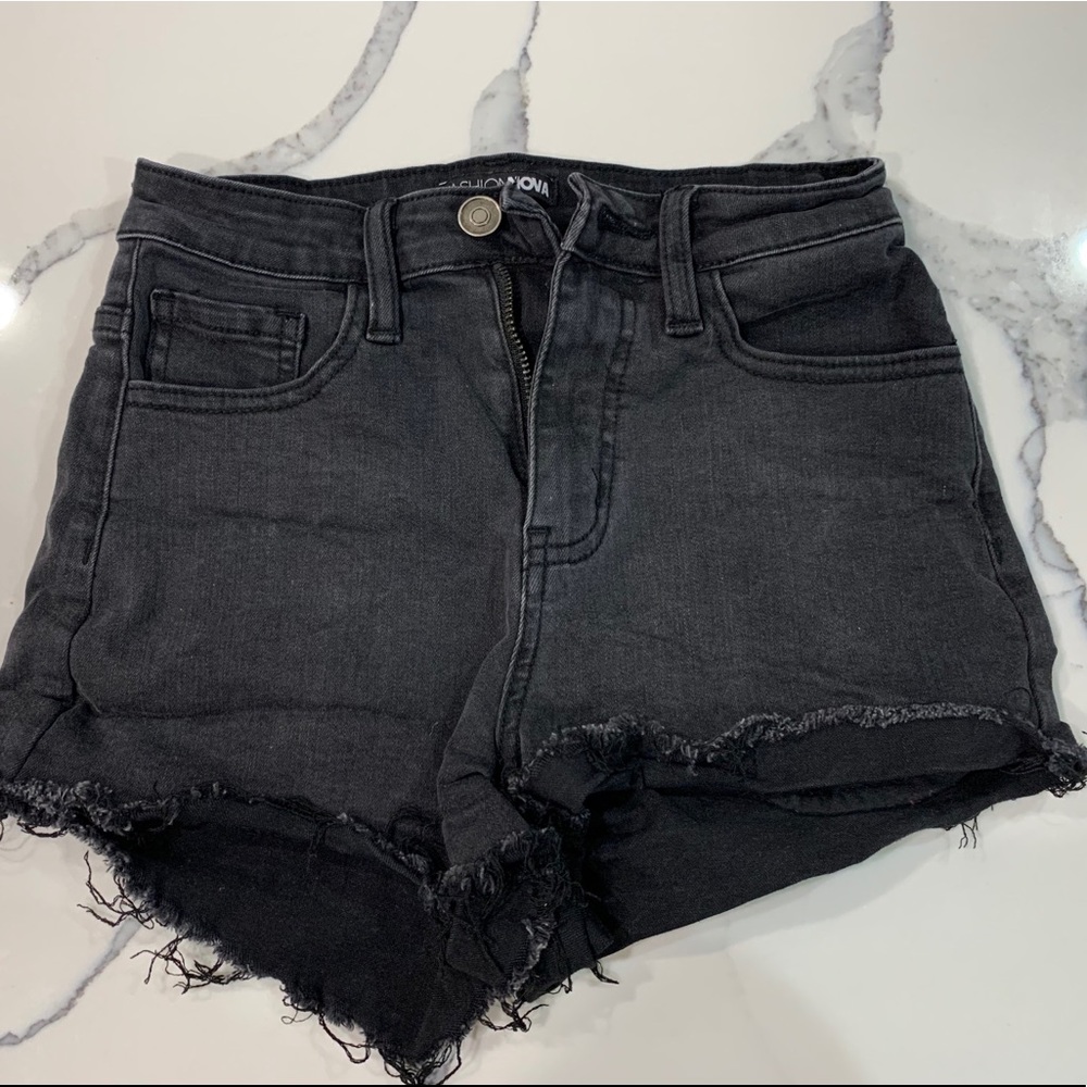 black shorts